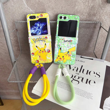 Cute Cartoon with Bracelet Case for Samsung Galaxy Z Flip 5