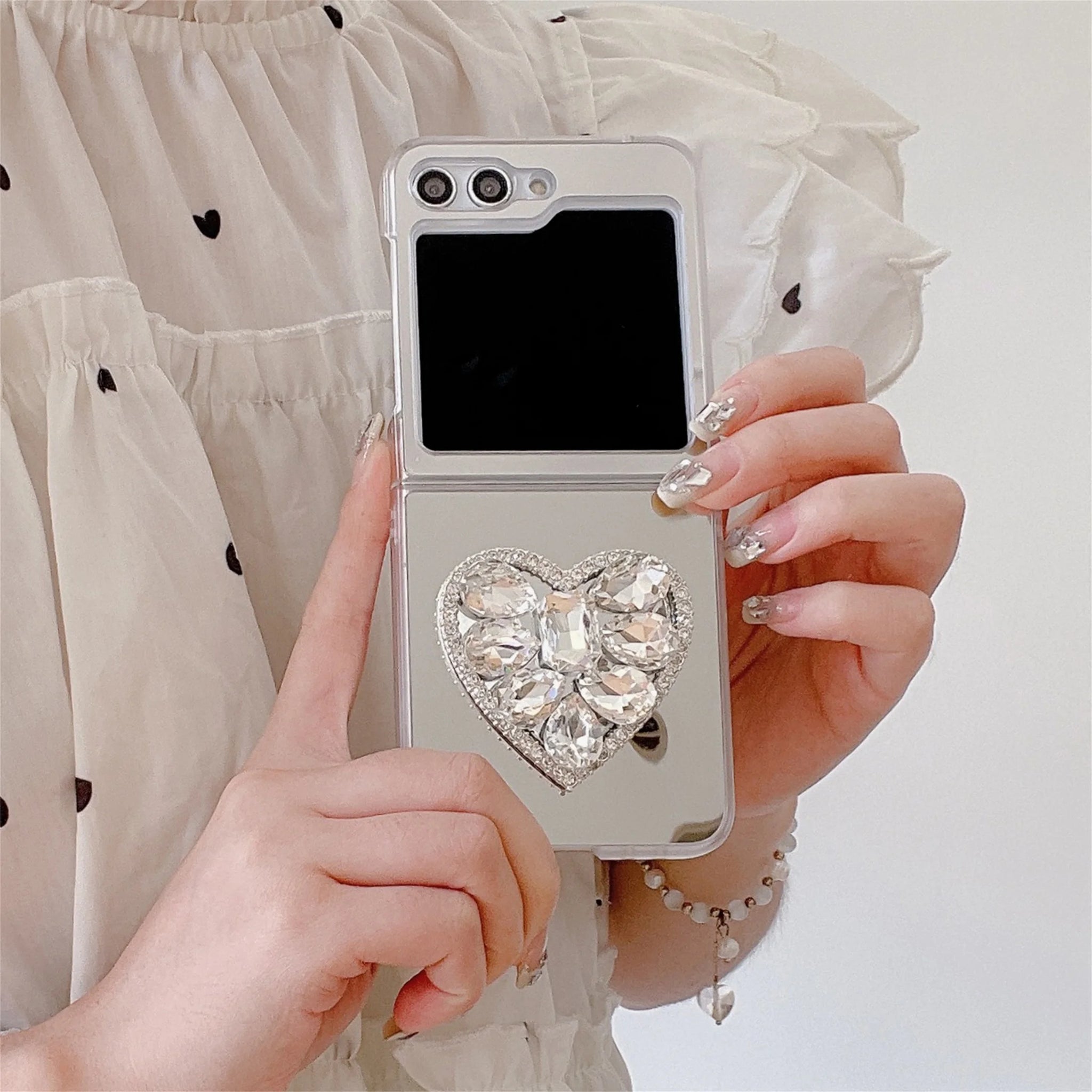 Fashion Heart Mirror Case For Samsung Galaxy Z Flip 5