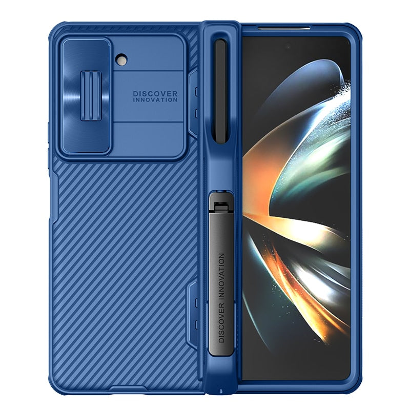 Shockproof Slide Camera Case With S Pen Holder For Samsung Galaxy Z Fold 5