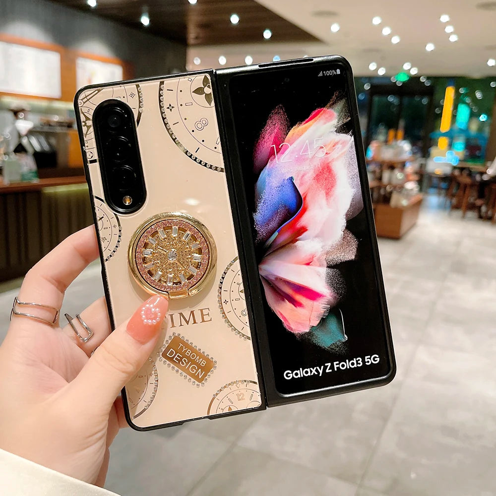 Luxury Shockproof Diamond Ring Case For Samsung Galaxy Z Fold