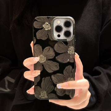 cute black flower Phone Case For iPhone