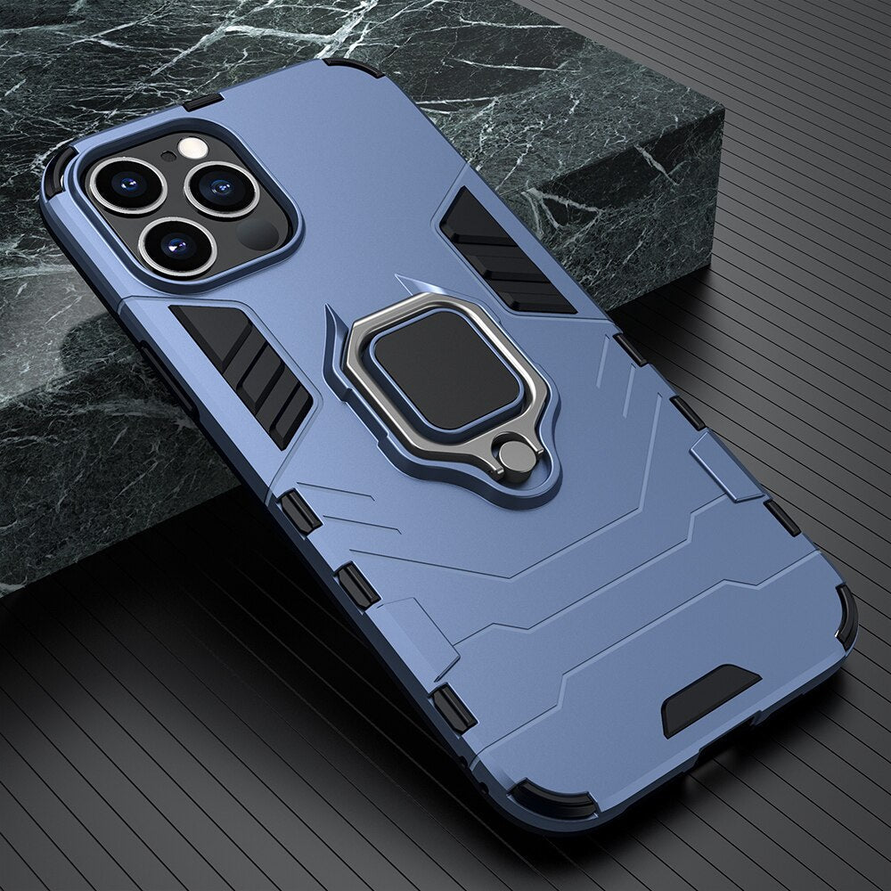 Luxury Armor Magnetic Stand Phone Case For iPhone