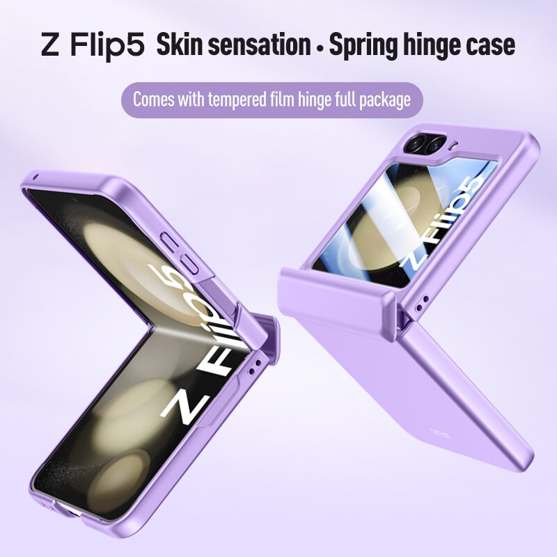 Shockproof Matte Case with Front Screen Glass For Samsung Galaxy Z Flip 5