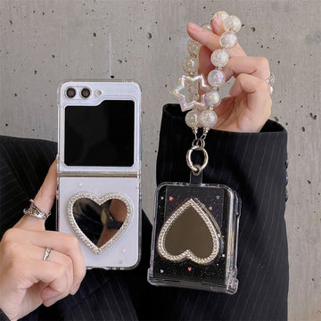 Luxury Heart Mirror Glitter Case For Samsung Galaxy Z Flip 5