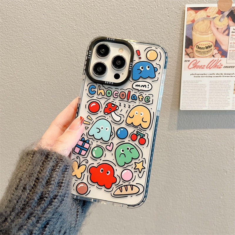 Korean Cute Chocolate Pattern Phone Case For iPhone