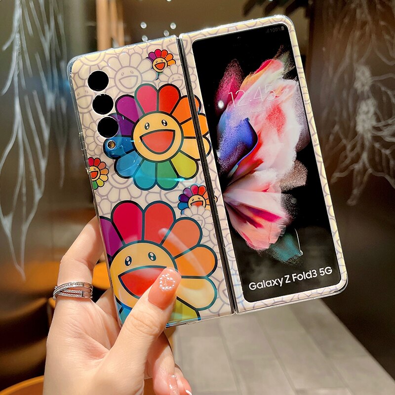 Cute Blu-ray Flower Phone Case For Samsung Galaxy Z Fold